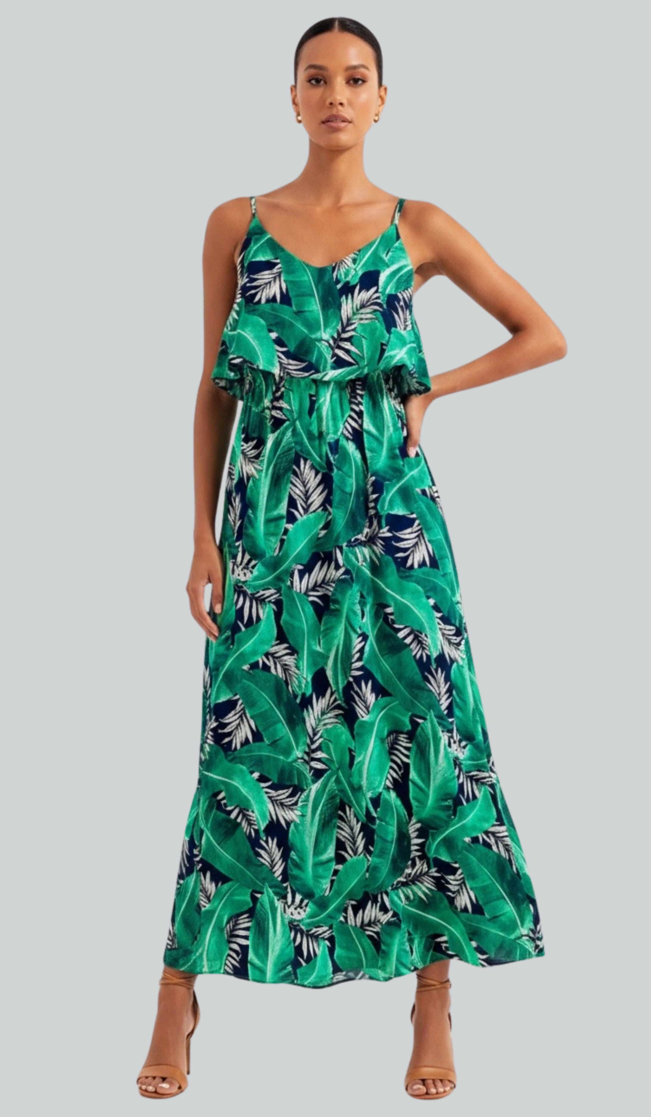 Kelly Palm Print Maxi