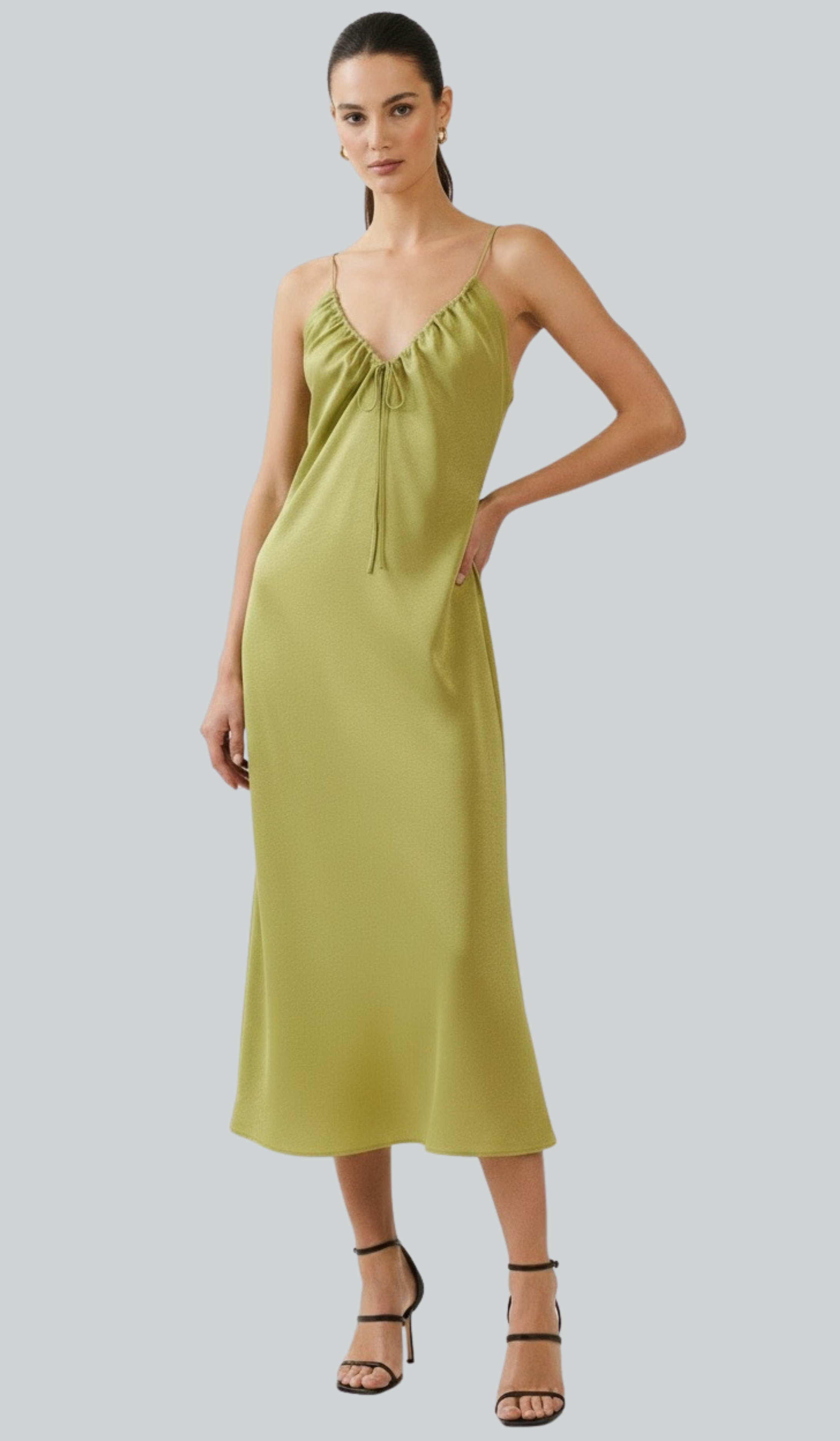 Sage Satin Maxi