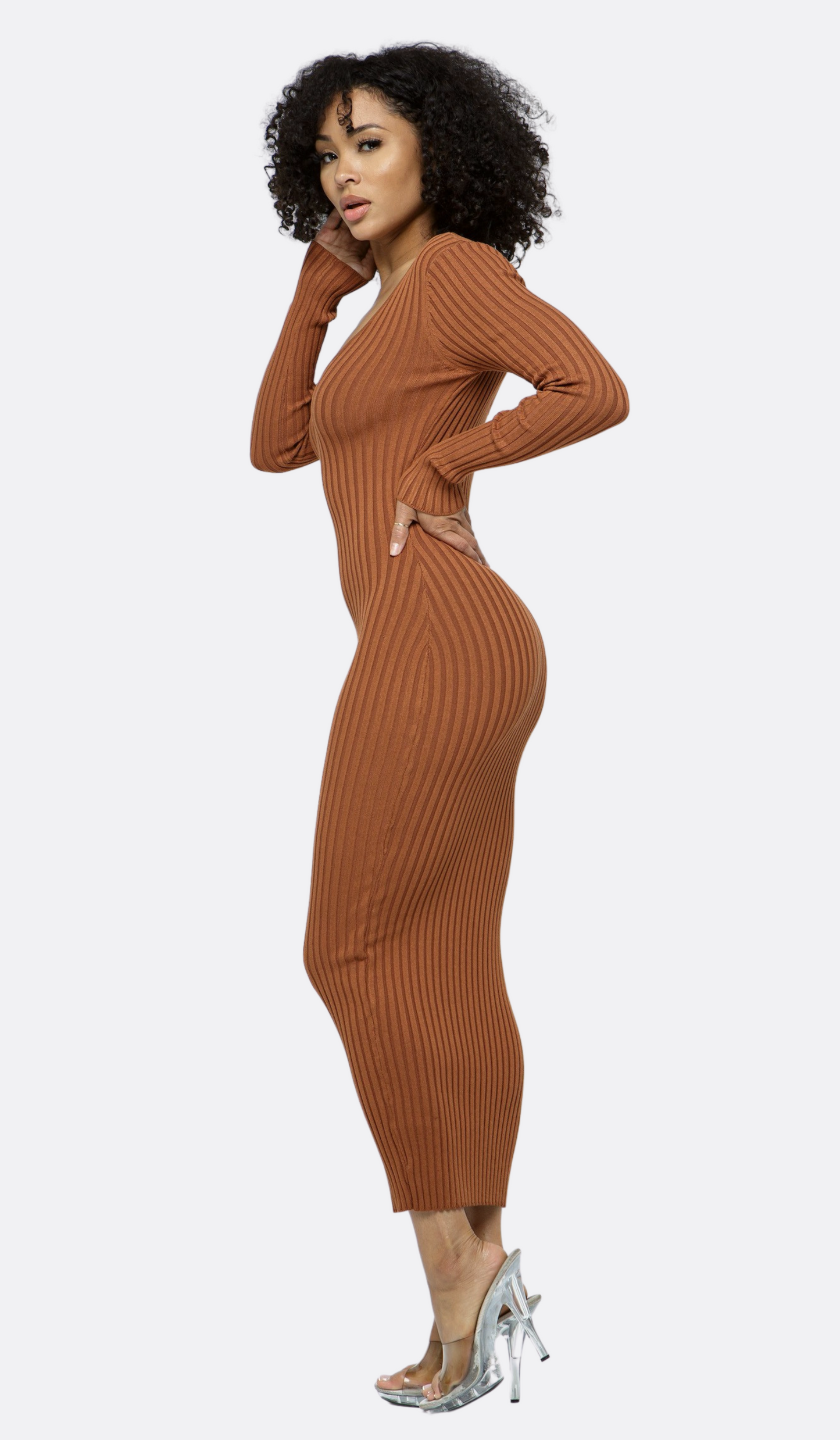 Sienna Deep-V Midi Dress