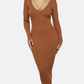 Sienna Deep-V Midi Dress