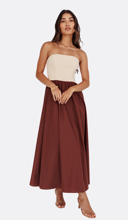 Essie Two Tone Strapless Maxi