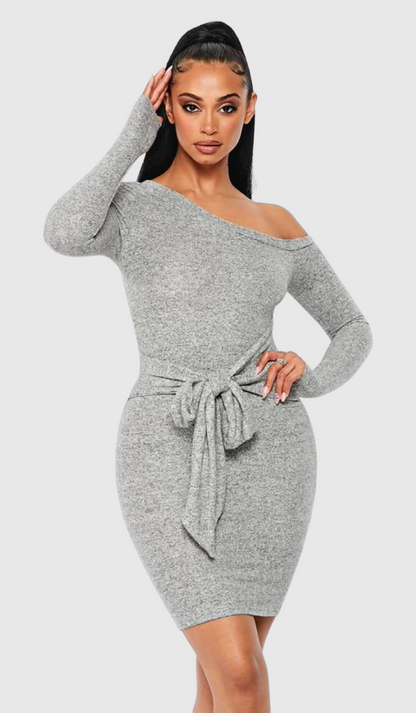 Stone Grey Mini Dress